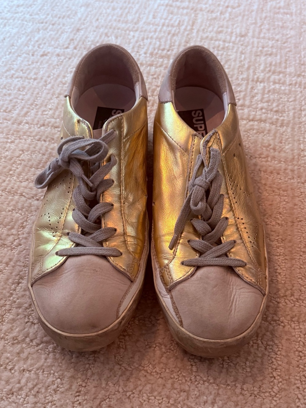 Golden Goose Metallic Gold Low-Top Sneakers - Picture 2 of 2